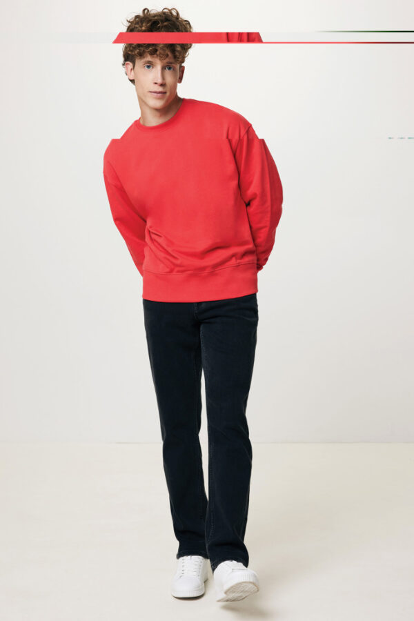 Iqoniq Kruger relaxed recycled cotton crew neck - Luscious Red