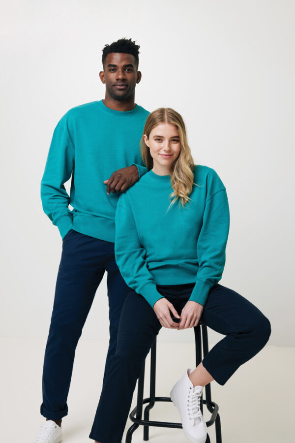 Iqoniq Kruger relaxed recycled cotton crew neck - Verdigris