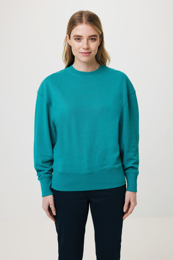 Iqoniq Kruger relaxed recycled cotton crew neck - Verdigris