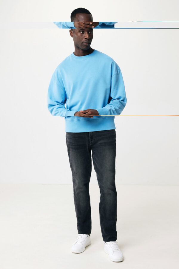 Iqoniq Kruger relaxed recycled cotton crew neck - Tranquil Blue