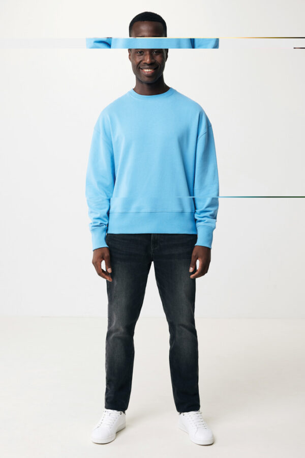 Iqoniq Kruger relaxed recycled cotton crew neck - Tranquil Blue