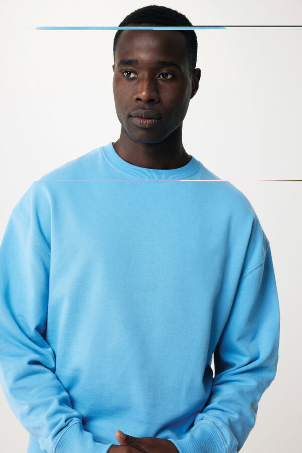 Iqoniq Kruger relaxed recycled cotton crew neck - Tranquil Blue