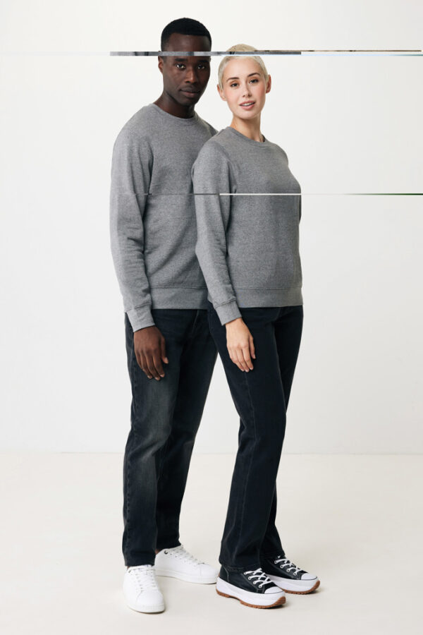 Iqoniq Etosha lightweight recycled cotton crew neck - Light Heather Anthracite