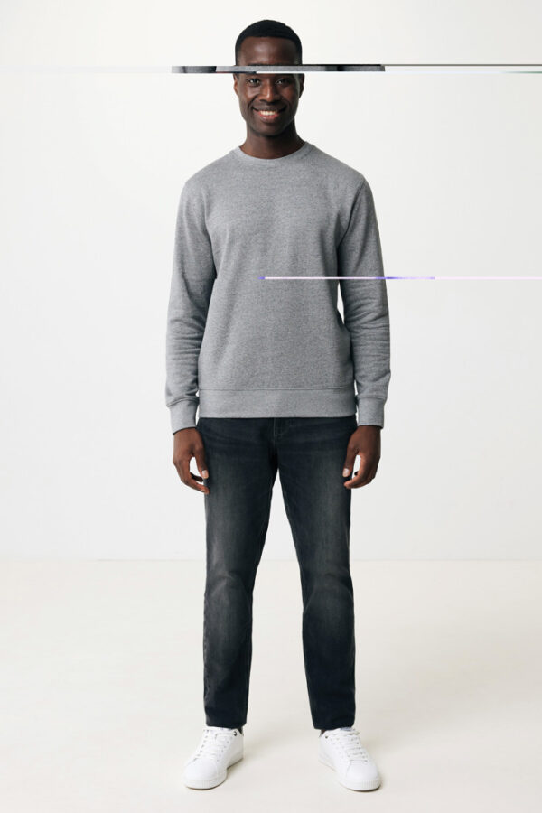 Iqoniq Etosha lightweight recycled cotton crew neck - Light Heather Anthracite