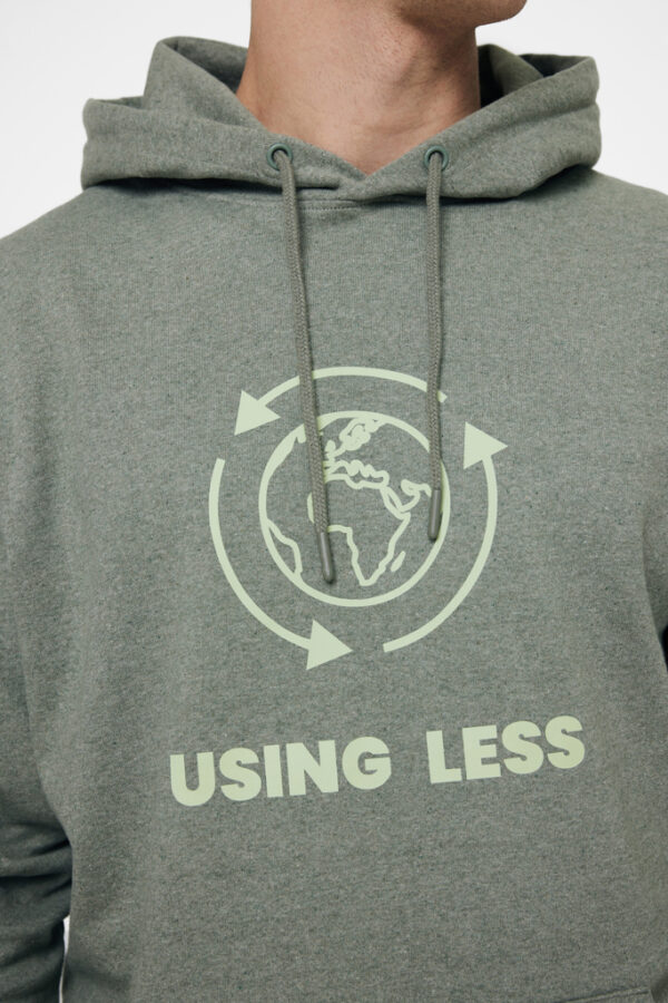 Iqoniq Torres recycled cotton hoodie undyed - Heather Green