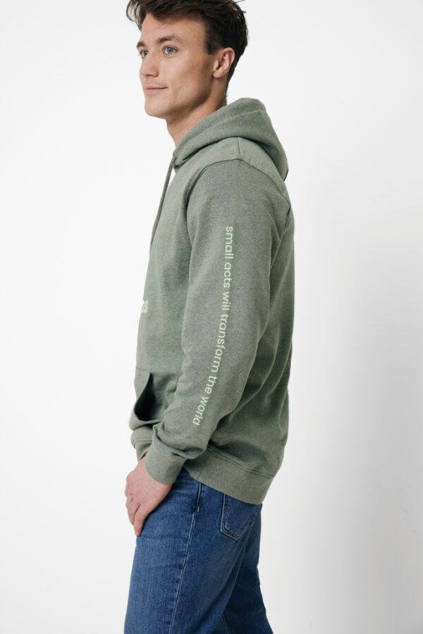 Iqoniq Torres recycled cotton hoodie undyed - Heather Green