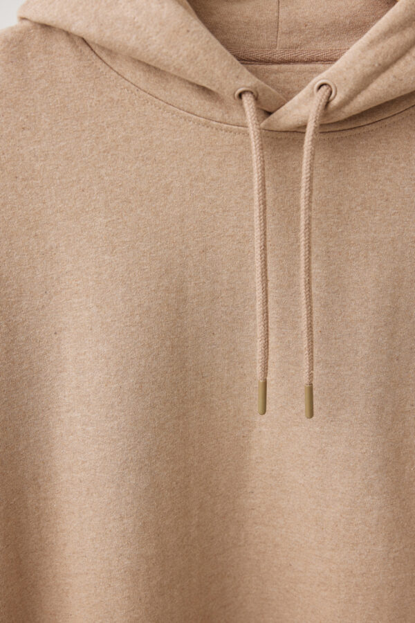 Iqoniq Torres recycled cotton hoodie undyed - Heather Brown