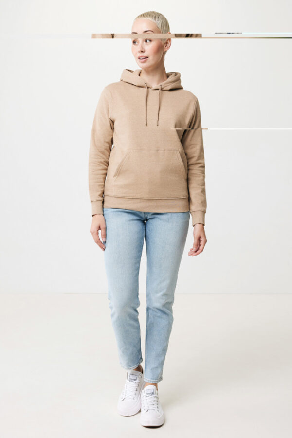 Iqoniq Torres recycled cotton hoodie undyed - Heather Brown