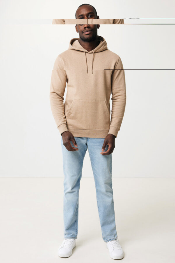 Iqoniq Torres recycled cotton hoodie undyed - Heather Brown