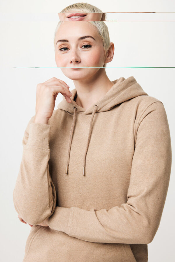 Iqoniq Torres recycled cotton hoodie undyed - Heather Brown