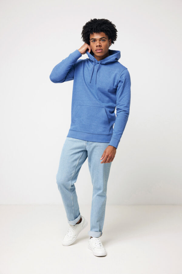 Iqoniq Torres recycled cotton hoodie undyed - Heather Blue