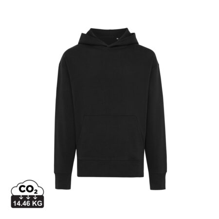 Iqoniq Yoho recycled cotton relaxed hoodie - Black