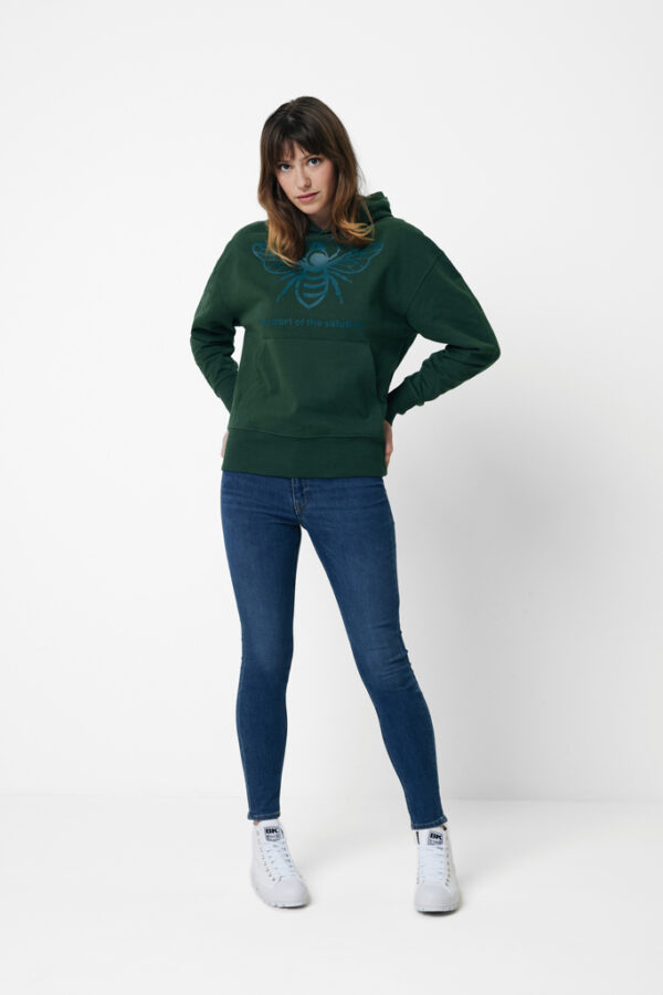 Iqoniq Yoho recycled cotton relaxed hoodie - Forest Green