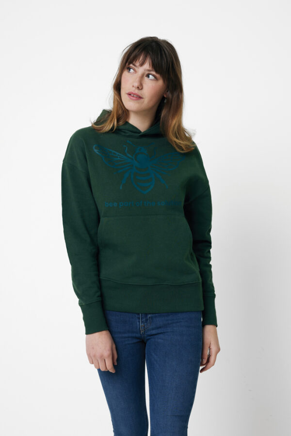 Iqoniq Yoho recycled cotton relaxed hoodie - Forest Green