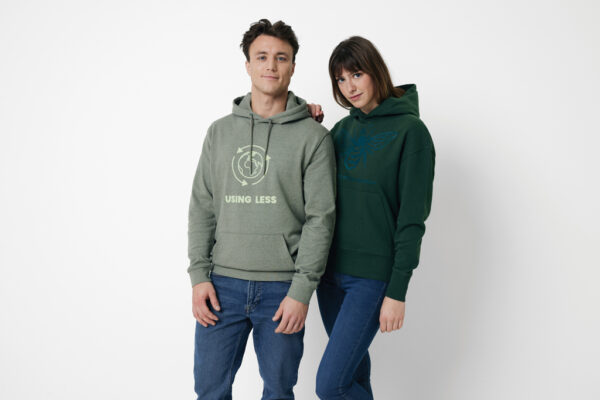 Iqoniq Yoho recycled cotton relaxed hoodie - Forest Green