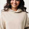 Iqoniq Yoho recycled cotton relaxed hoodie - Desert