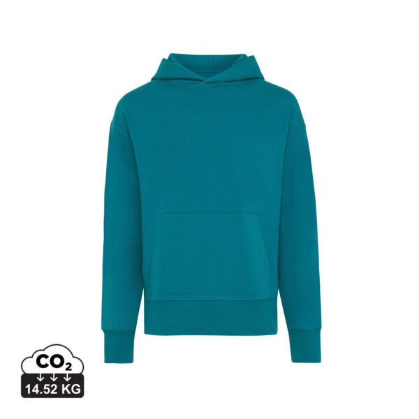 Iqoniq Yoho recycled cotton relaxed hoodie - Verdigris