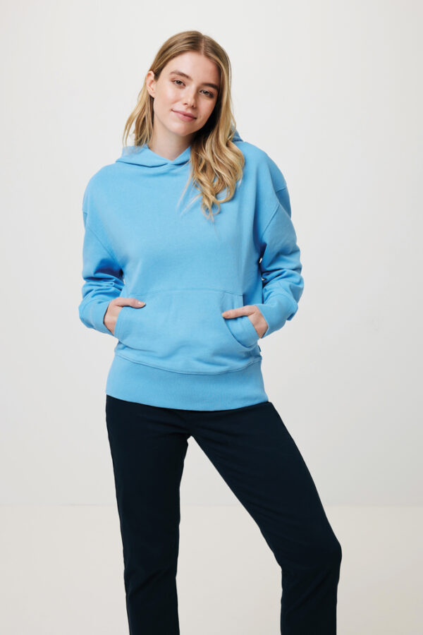 Iqoniq Yoho recycled cotton relaxed hoodie - Tranquil Blue