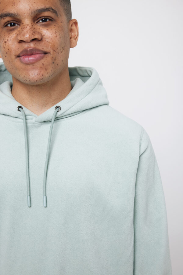 Iqoniq Trivor recycled polyester microfleece hoodie - Iceberg Green