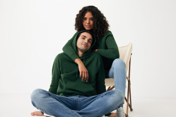 Iqoniq Rila lightweight recycled cotton hoodie - Forest Green