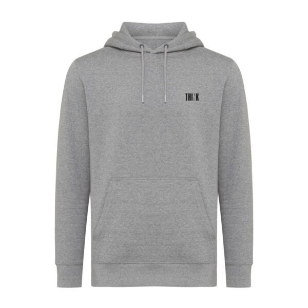 Iqoniq Rila lightweight recycled cotton hoodie - Light Heather Anthracite