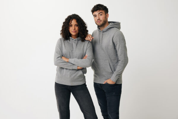 Iqoniq Rila lightweight recycled cotton hoodie - Light Heather Anthracite