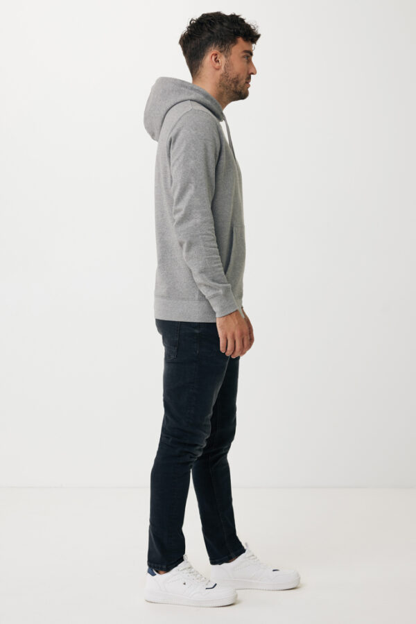 Iqoniq Rila lightweight recycled cotton hoodie - Light Heather Anthracite