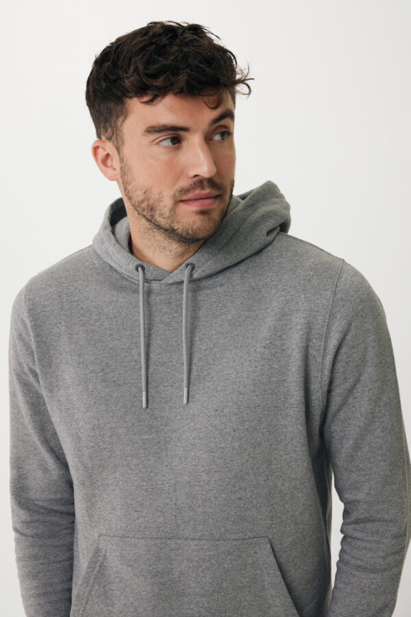 Iqoniq Rila lightweight recycled cotton hoodie - Light Heather Anthracite