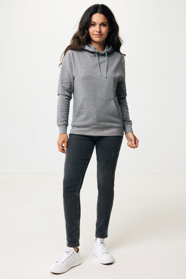 Iqoniq Rila lightweight recycled cotton hoodie - Light Heather Anthracite