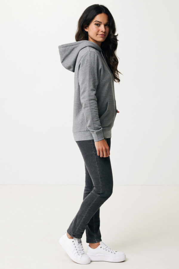 Iqoniq Rila lightweight recycled cotton hoodie - Light Heather Anthracite