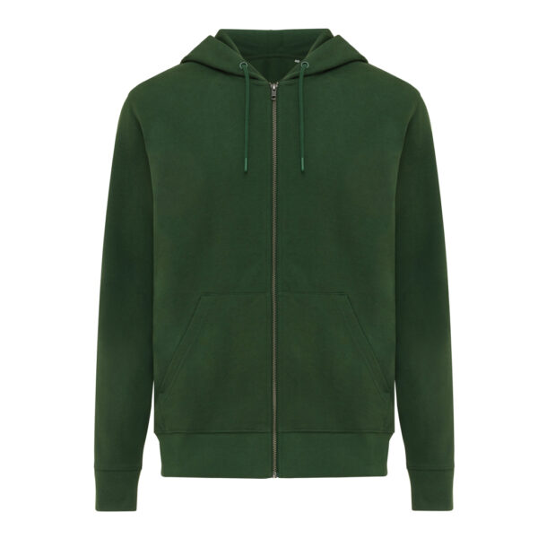 Iqoniq Abisko recycled cotton zip through hoodie - Forest Green