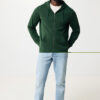 Iqoniq Abisko recycled cotton zip through hoodie - Forest Green