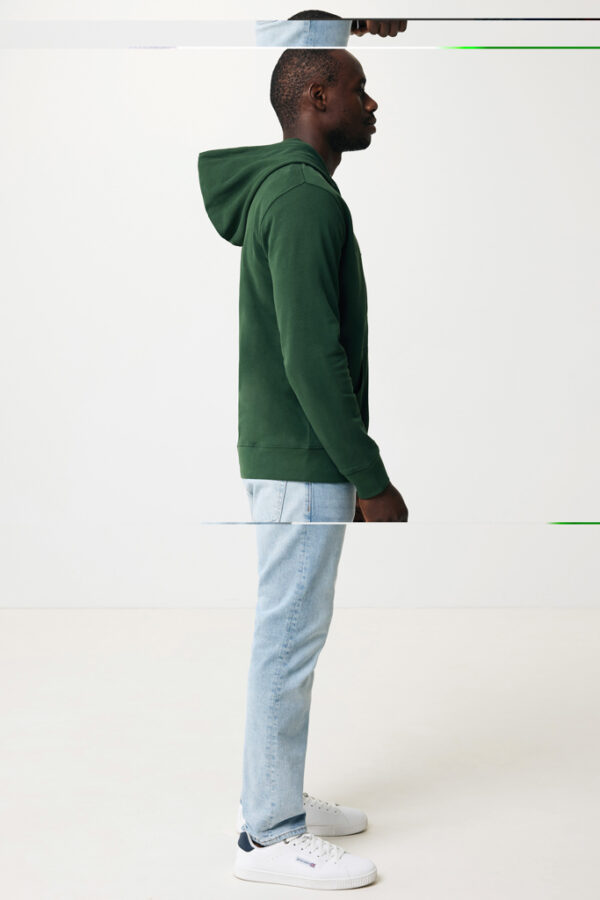 Iqoniq Abisko recycled cotton zip through hoodie - Forest Green