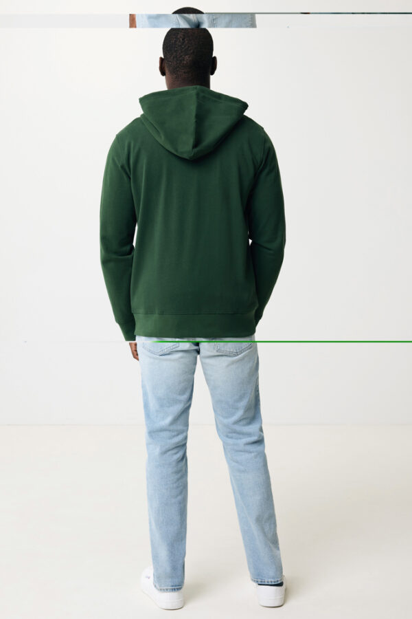 Iqoniq Abisko recycled cotton zip through hoodie - Forest Green