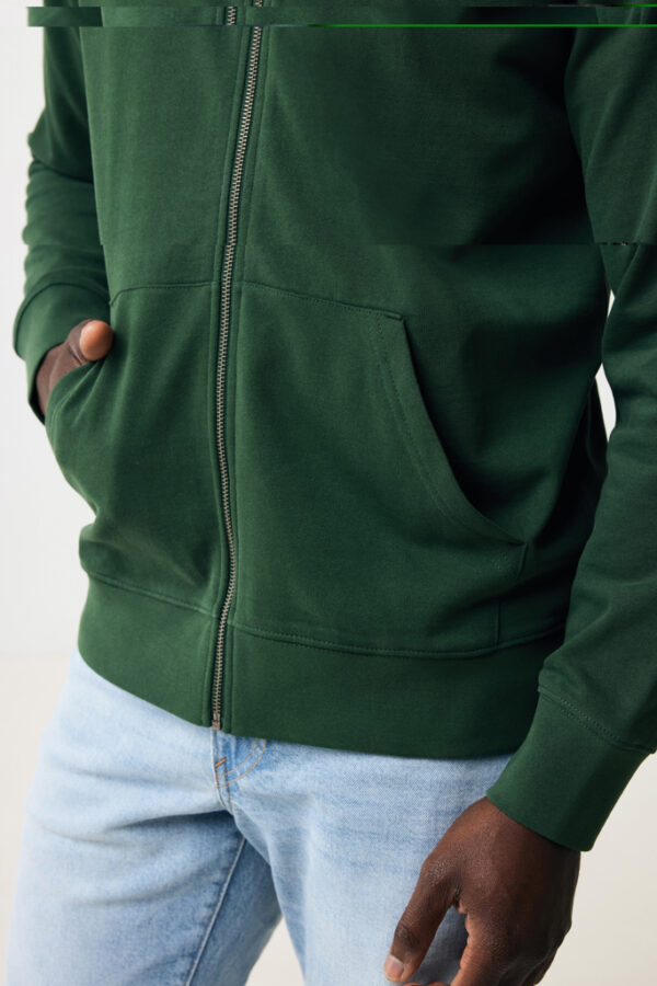 Iqoniq Abisko recycled cotton zip through hoodie - Forest Green