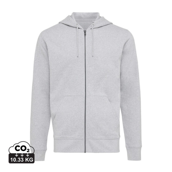 Iqoniq Abisko recycled cotton zip through hoodie - Heather Grey