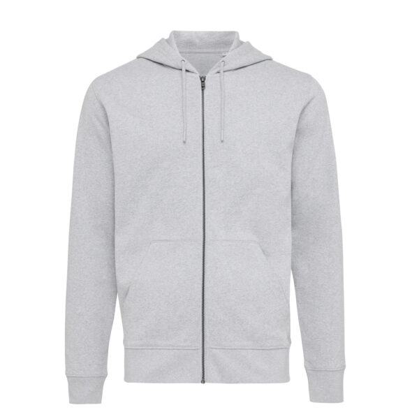 Iqoniq Abisko recycled cotton zip through hoodie - Heather Grey