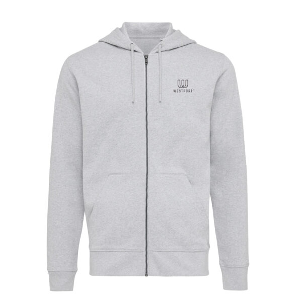 Iqoniq Abisko recycled cotton zip through hoodie - Heather Grey