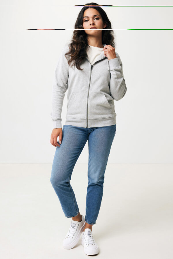 Iqoniq Abisko recycled cotton zip through hoodie - Heather Grey