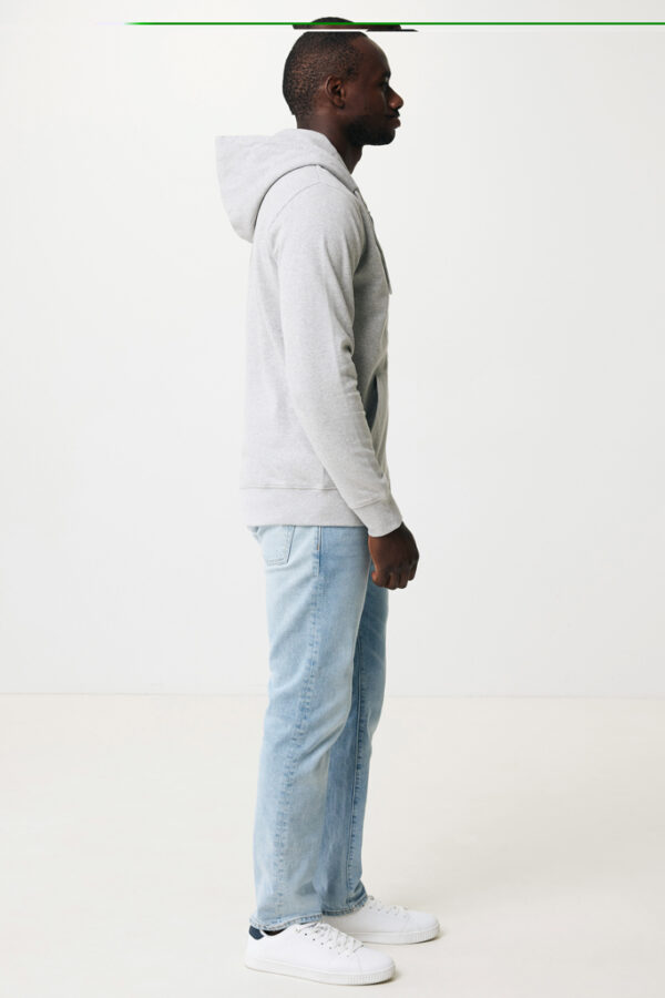 Iqoniq Abisko recycled cotton zip through hoodie - Heather Grey