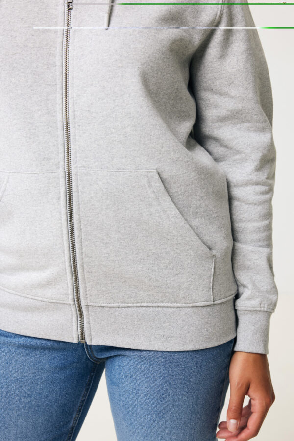 Iqoniq Abisko recycled cotton zip through hoodie - Heather Grey