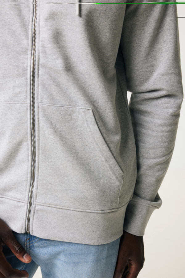 Iqoniq Abisko recycled cotton zip through hoodie - Heather Grey