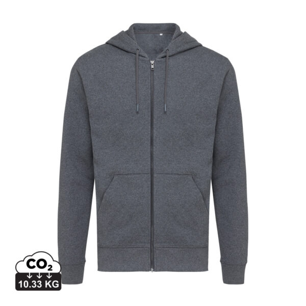 Iqoniq Abisko recycled cotton zip through hoodie - Heather Anthracite