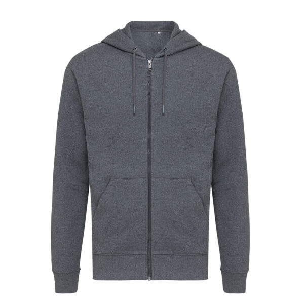 Iqoniq Abisko recycled cotton zip through hoodie - Heather Anthracite