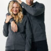 Iqoniq Abisko recycled cotton zip through hoodie - Heather Anthracite