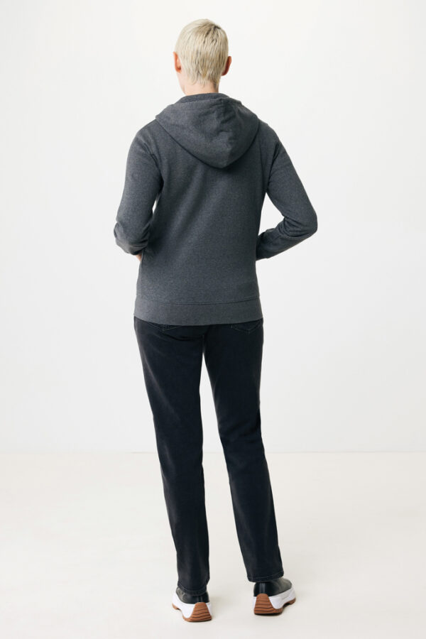 Iqoniq Abisko recycled cotton zip through hoodie - Heather Anthracite