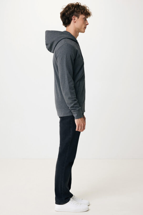 Iqoniq Abisko recycled cotton zip through hoodie - Heather Anthracite