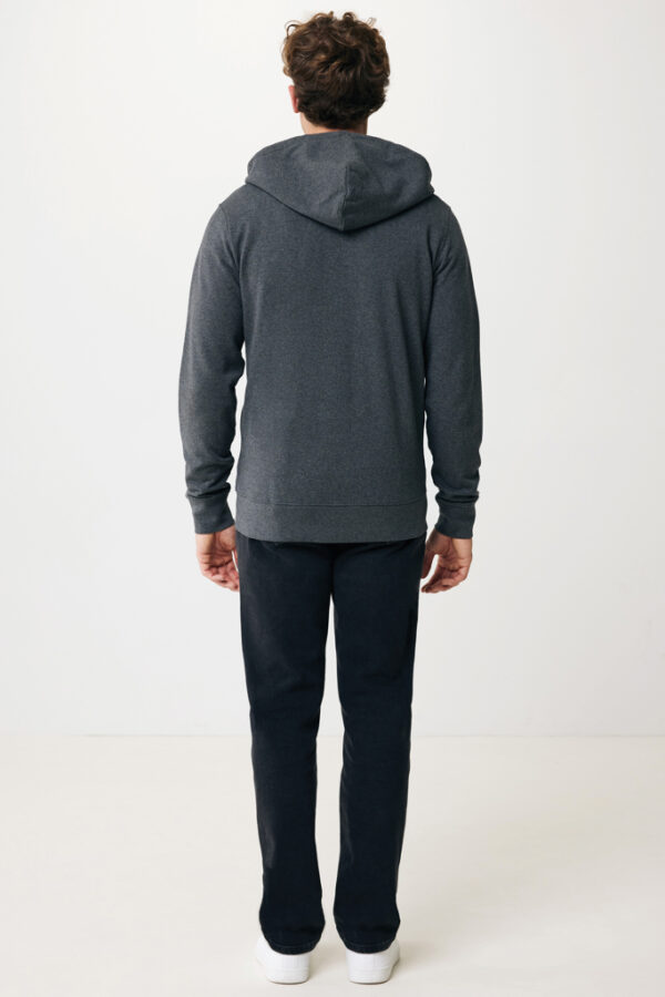 Iqoniq Abisko recycled cotton zip through hoodie - Heather Anthracite