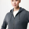 Iqoniq Abisko recycled cotton zip through hoodie - Heather Anthracite