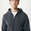 Iqoniq Abisko recycled cotton zip through hoodie - Heather Anthracite